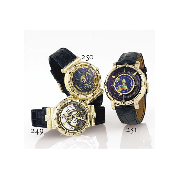 ULYSSE NARDIN. A FINE LIMITED EDITION 18K GOLD AUTOMATIC PERPETUAL CALENDAR ASTRONOMICAL WRISTWATCH SIGNED ULYSSE NARDIN, "ASTROLABIUM GALILEO GALILEI", NO. 057, REF. 931-22, CIRCA 1995