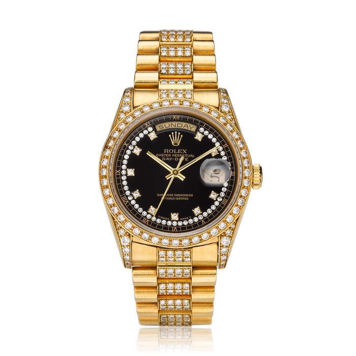 ROLEX, DAY-DATE, 18K GOLD & DIAMONDS, REF. 18388
