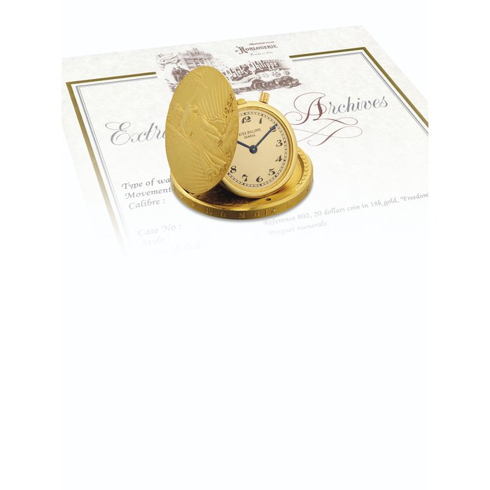 PATEK PHILIPPE, TWENTY DOLLAR LIBERTY GOLD COIN WATCH, REF. 802