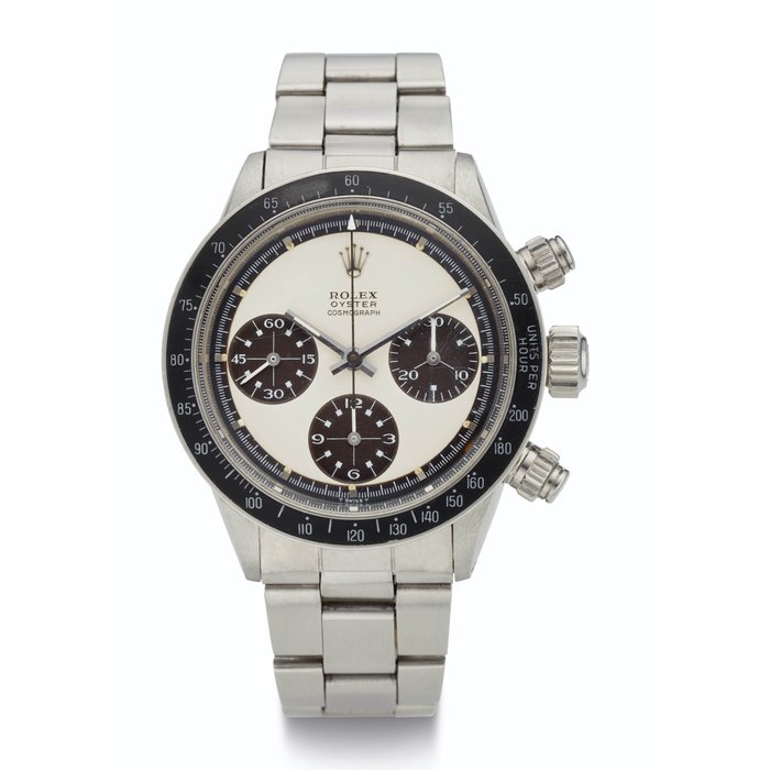 ROLEX. STEEL, CHRONOGRAPH, TROPICAL "BIG EYE PAUL NEWMAN PANDA" DIAL, REF. 6263 Case No. 2’653’863