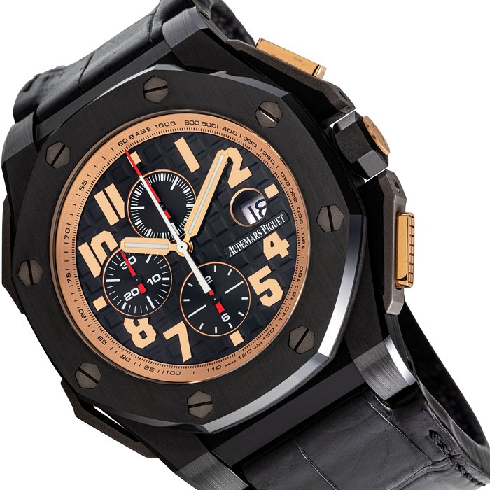 AUDEMARS PIGUET, LIMITED EDITION CERAMIC ROYAL OAK OFFSHORE ARNOLD SCHWARZENEGGER THE LEGACY, NO. 1213/1500