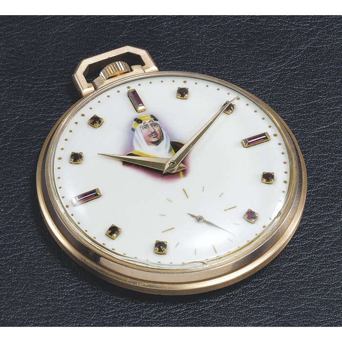 PATEK PHILIPPE, PINK GOLD AND RUBIES, REF. 600/1 - MADE IN HOMAGE OF KING SAUD BIN ABDULAZIZ AL SAUD, REF. 600/1 MOVEMENT NO. 931'426, CASE NO. 694'709