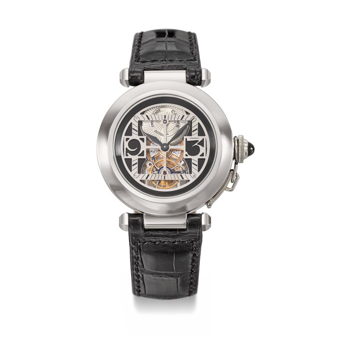 CARTIER, PLATINUM LIMITED EDITION PASHA DE CARTIER TOURBILLON WRISTWATCH, REF. 2709G CASE NO. 03/10