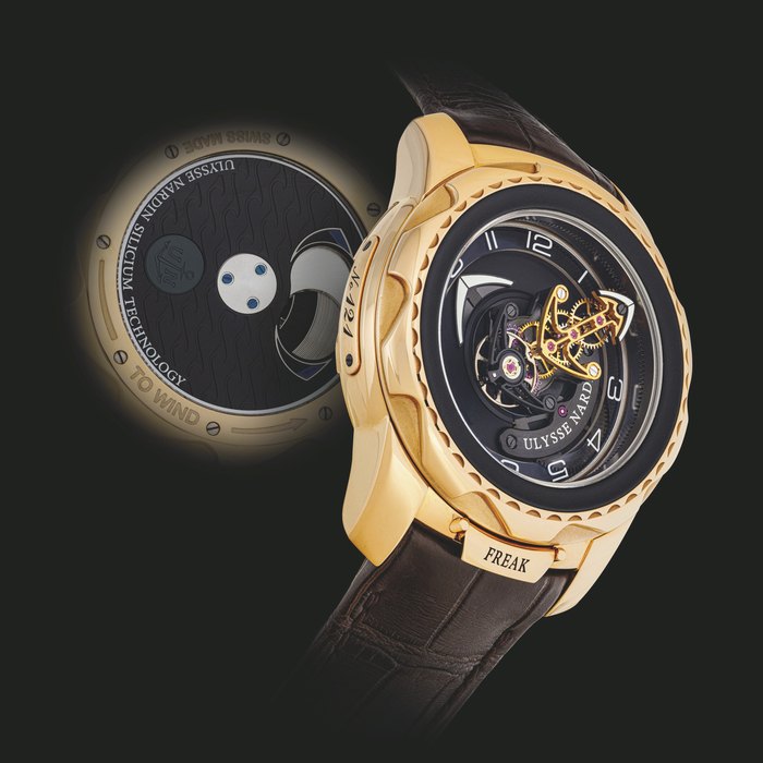 ULYSSE NARDIN. AN 18K PINK GOLD CARROUSEL TOURBILLON WIRISTWATCH WITH DUAL DIRECT ESCAPEMENT FREAK CRUISER MODEL, REF. 2056-131, CIRCA 2016
