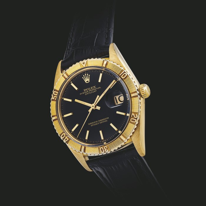 ROLEX. AN 18K GOLD AUTOMATIC WRISTWATCH WITH SWEEP CENTRE SECONDS AND DATE TURNOGRAPH MODEL, REF. 1625, CIRCA 1964
