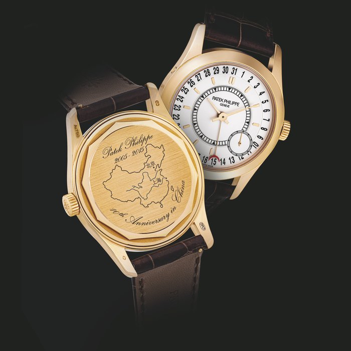 PATEK PHILIPPE. AN 18K PINK GOLD LIMITED EDITION AUTOMATIC WRISTWATCH WITH DATE, MADE TO CELEBRATE THE 10 TH ANNIVERSARY OF PATEK PHILIPPE IN CHINA MARKET LIMITED EDITION OF 25 PIECES, REF. 6000, CIRCA 2015