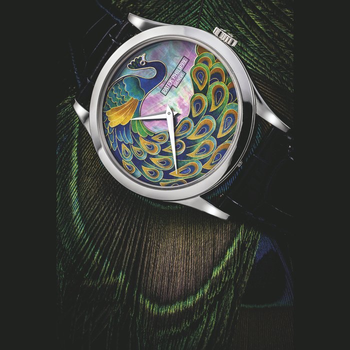 Patek Philippe PATEK PHILIPPE. A RARE PLATINUM AUTOMATIC WRISTWATCH WI TH CLOISONNÉ ENAMEL AND MOTHER-OF-PEARL DIAL REF. 5077P-069, MANUFACTURED IN 2012, Price & Market Data