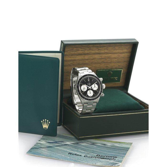 ROLEX. A RARE STAINLESS STEEL CHRONOGRAP WRISTWATCH WITH BRACELET SIGNED ROLEX, OYSTER, COSMOGRAPH, "DAYTONA", CASE NO. 3731557, REF. 6263, CIRCA 1973