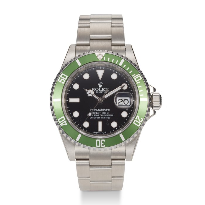 ROLEX, SUBMARINER, “KERMIT”, STEEL, REF. 16610LV