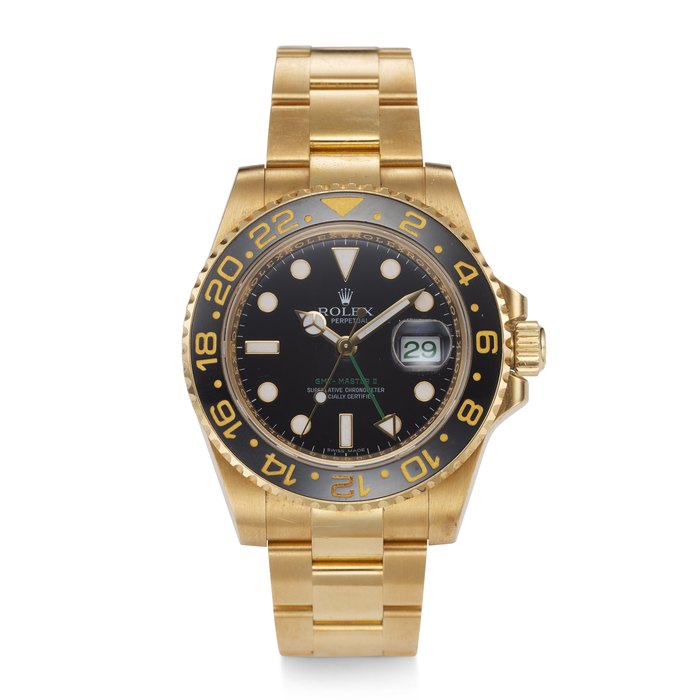 ROLEX, GMT MASTER II, 18K YELLOW GOLD, REF. 116718