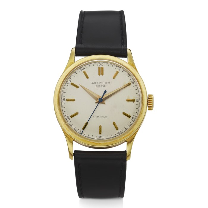 PATEK PHILIPPE, RETAILED BY HAUSMANN & CO., 18K GOLD WRISTWATCH, REF. 570, FORMERLY OWNED BY ANDY WARHOL