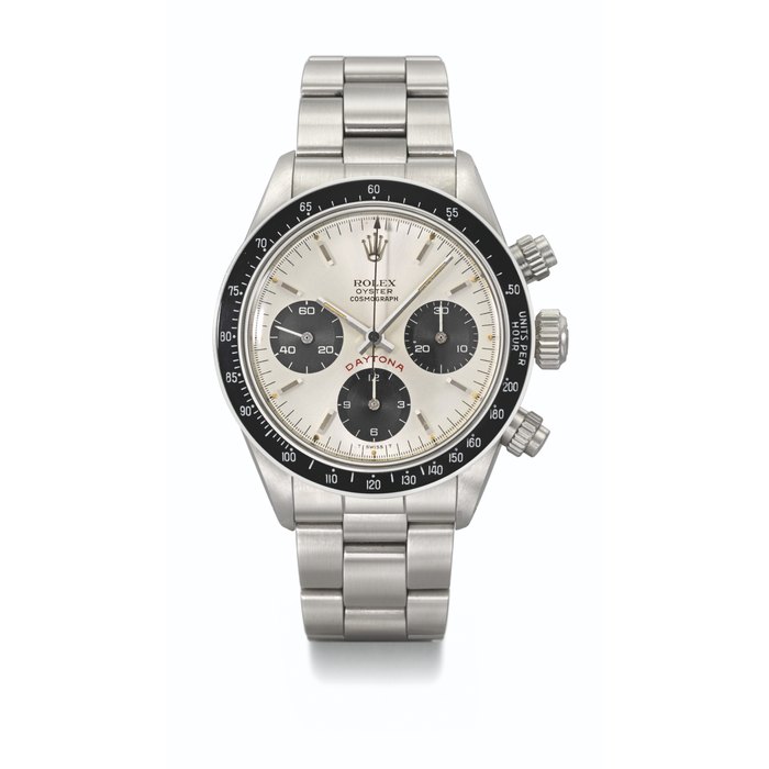 ROLEX. AN ATTRACTIVE STAINLESS STEEL CHRONOGRAPH WRISTWATCH WITH BRACELET, GUARANTEE AND BOX SIGNED ROLEX, DAYTONA MODEL, REF. 6263, CASE NO. 5'582'947, CIRCA 1978