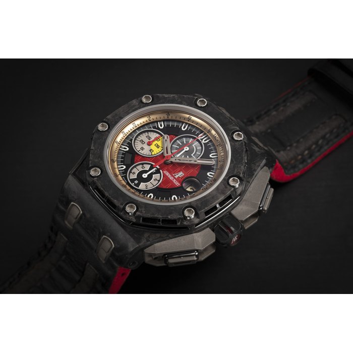 AUDEMARS PIGUET, ROYAL OAK OFFSHORE GRAND PRIX, A LIMITED EDITION FORGED CARBON AUTOMATIC CHRONOGRAPH CASE NUMBER: G 88748-0223/1750, MOVEMENT NUMBER 770’310