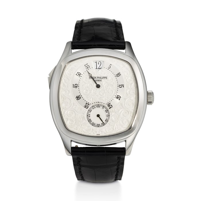 PATEK PHILIPPE, REF. 5275P-001 175th ANNIVERSARY, A VERY FINE PLATINUM HOUR STRIKE CHIMING WRISTWATCH WITH DIGITAL JUMP HOUR JUMPING MINUTES AND SECONDS, CREATED IN A LIMITED EDITION OF 175 EXAMPLES