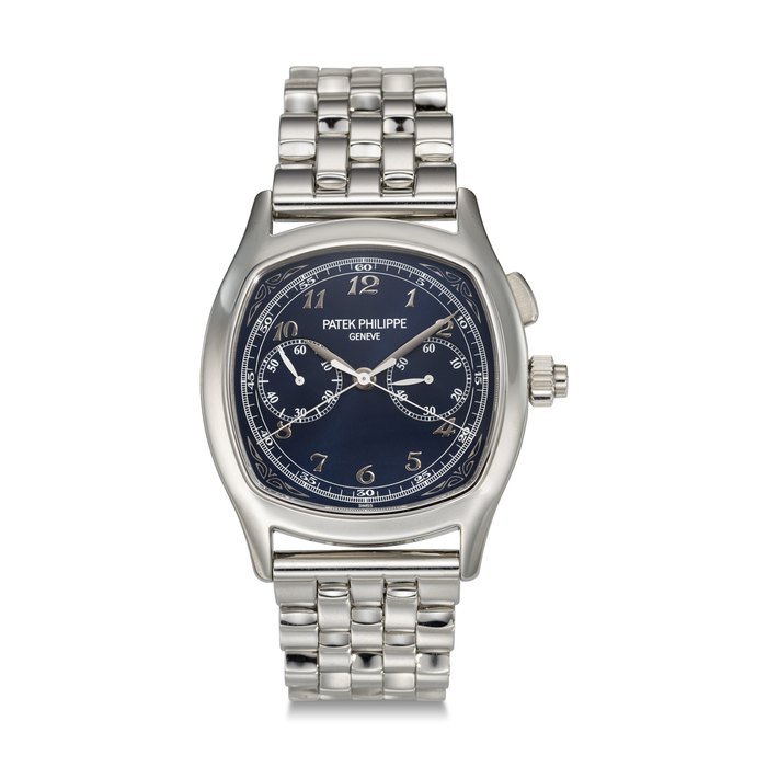 PATEK PHILIPPE, REF. 5950/1A-010, AN EXCEPTIONALLY RARE STEEL CUSHION-SHAPED SPLIT-SECONDS MONOPUSHER CHRONOGRAPH WRISTWATCH ON BRACELET, LIMITED SERIES OF 10
