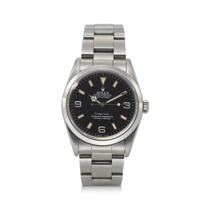 ROLEX, REF. 14270, EXPLORER, A FINE STEEL WRISTWATCH ON BRACELET, RETAILED AND SIGNED BY TIFFANY & CO.