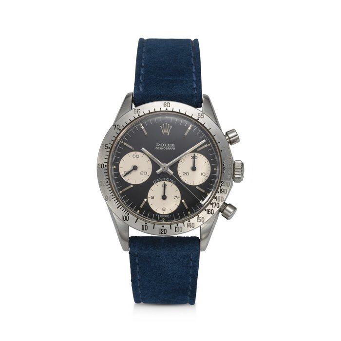 Rolex ROLEX, REF. 6239, “BLUE” DAYTONA, A DESIRABLE STEEL CHRONOGRAPH WRISTWATCH · 6239