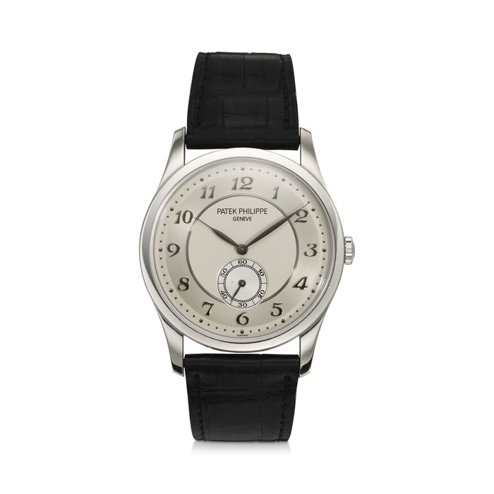 PATEK PHILIPPE, REF. 5196P-001, CALATRAVA, A VERY FINE PLATINUM WRISTWATCH WITH SUBSIDIARY SECONDS AND BREGUET NUMERALS