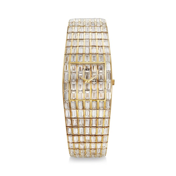 PIAGET, REF. 91322, GALAXY, A VERY FINE AND IMPRESSIVE 18K YELLOW GOLD AND DIAMOND-SET BRACELET WATCH