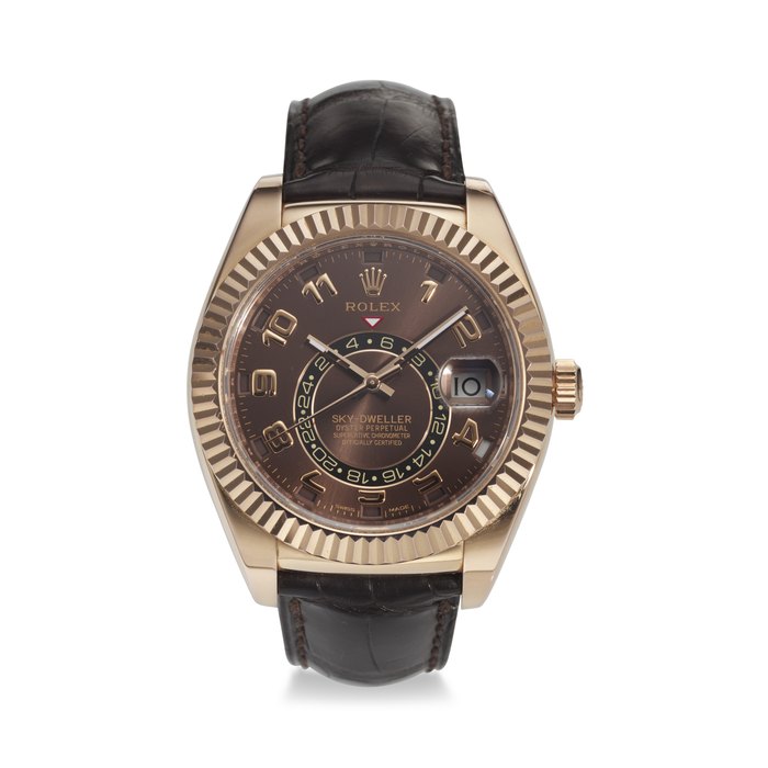 ROLEX, REF. 326135, SKY-DWELLER, A FINE 18K ROSE GOLD DUAL-TIME ANNUAL CALENDAR WRISTWATCH
