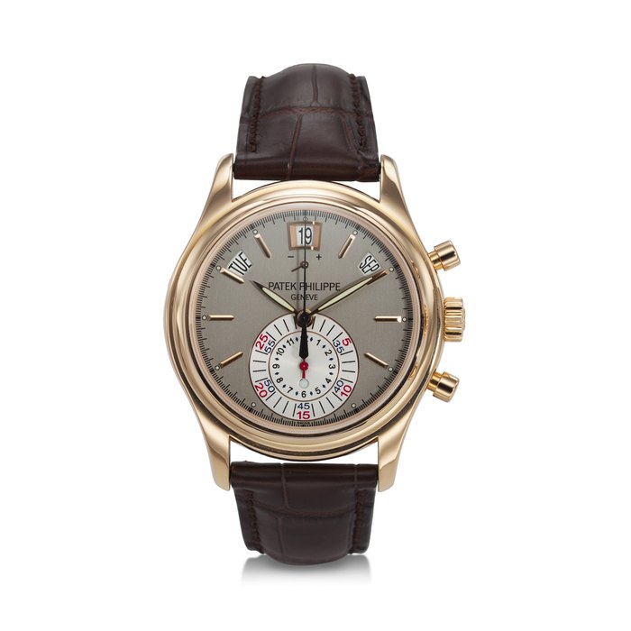 PATEK PHILIPPE, REF. 5960R-001, A VERY FINE 18K ROSE GOLD ANNUAL CALENDAR FLYBACK CHRONOGRAPH WRISTWATCH WITH POWER RESERVE AND DAY/NIGHT INDICATOR