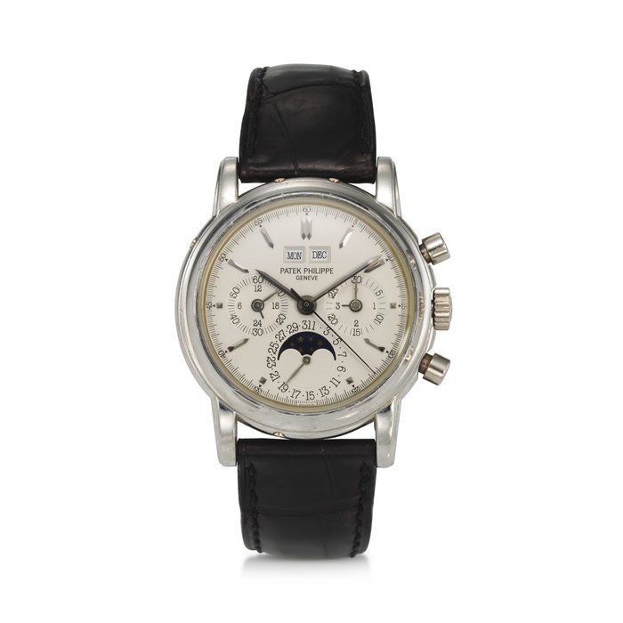 PATEK PHILIPPE, REF. 3970EP, A PLATINUM PERPETUAL CALENDAR CHRONOGRAPH WRISTWATCH WITH MOON PHASES AND LEAP YEAR INDICATOR