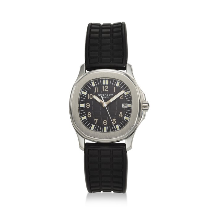 PATEK PHILIPPE, REF. 5064A-001, AQUANAUT, A FINE STEEL CUSHION-SHAPED QUARTZ WRISTWATCH WITH DATE