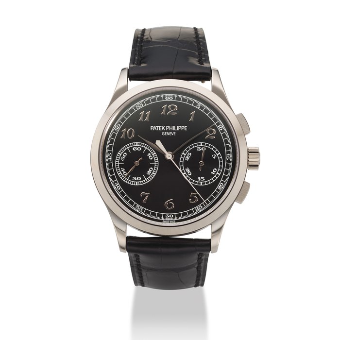 PATEK PHILIPPE. AN 18K WHITE GOLD CHRONOGRAPH WRISTWATCH WITH BLACK DIAL AND BREGUET NUMERALS REF. 5170G-010, CIRCA 2015