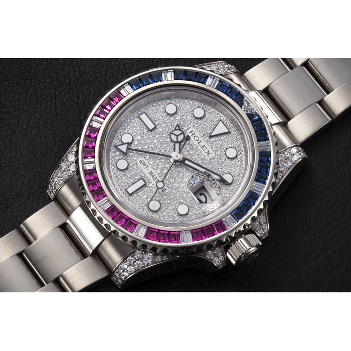 Rolex ROLEX, GMT-MASTER II REF. 116759SARU, A GOLD, DIAMOND, RUBY AND SAPPHIRE-SET DUAL TIME WRISTWATCH CASE NUMBER: V7781XX · 116759SARU