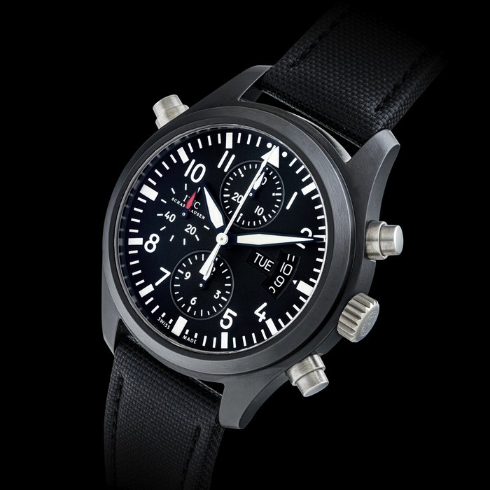 IWC, LIMITED EDITION OF 1000 PIECES, PILOT TOP GUN SPLIT SECONDS, REF. IW378601 In unworn condition, Certificate and box