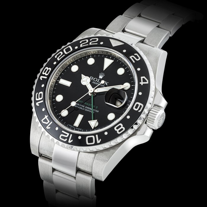 ROLEX, GMT MASTER II, REF. 116710LN Certificate and box