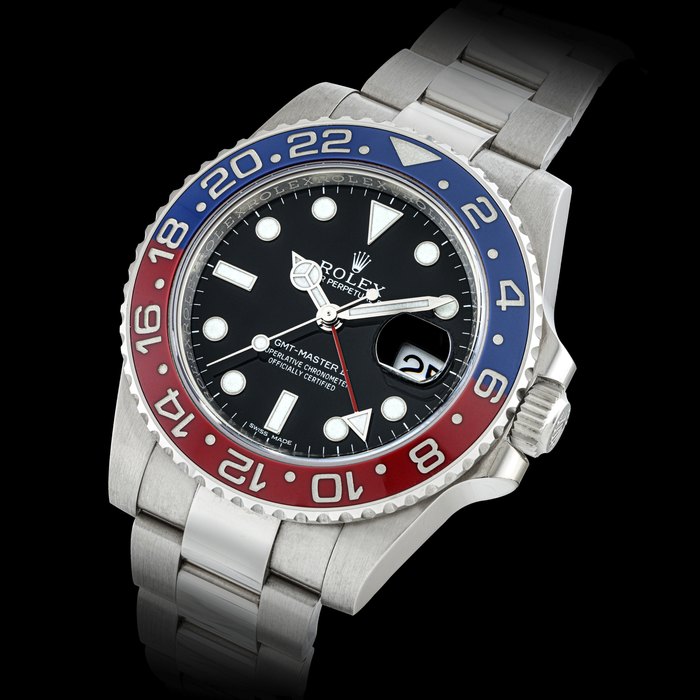 ROLEX, WHITE GOLD GMT-MASTER II, REF. 116719BLRO Certificate and box