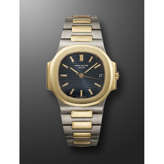 PATEK PHILIPPE, STAINLESS STEEL AND YELLOW GOLD 'NAUTILUS', REF. 3800/001AJ