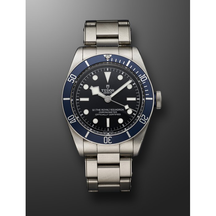 TUDOR, LIMITED EDITION STAINLESS STEEL 'BLACK BAY', MADE FOR '32 (THE ROYAL) SQUADRON', REF. 79230B, NO 16/32