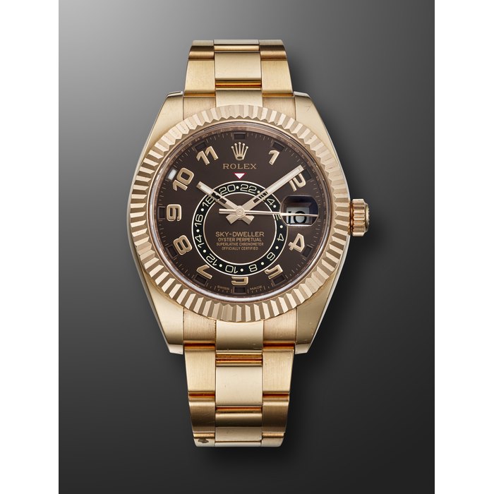 ROLEX, PINK GOLD DUAL-TIME ANNUAL CALENDAR 'SKY-DWELLER', REF. 326935