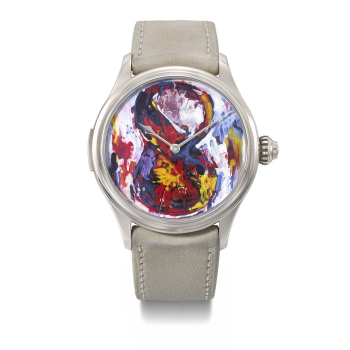 MAÎTRES DU TEMPS. AN EXCEPTIONAL AND UNIQUE 18K WHITE GOLD DUAL-TIME WRISTWATCH WITH DAY/NIGHT INDICATION AND HAND-PAINTED DIAL BY ANDRÉ MARTINEZ SIGNED MAÎTRES DU TEMPS, KARI VOUTILAINEN, ANDREAS STEHLER AND ANDRE MARTINEZ, ‘ONLY 1’, CHAPTER THREE REVEAL MODEL, CIRCA 2010