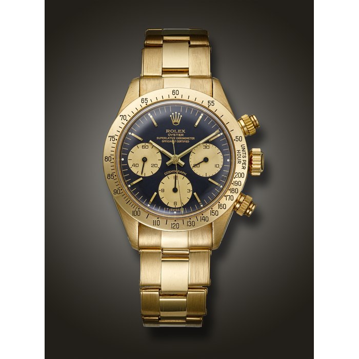 ROLEX, RARE YELLOW GOLD CHRONOGRAPH ‘DAYTONA’, REF. 6265