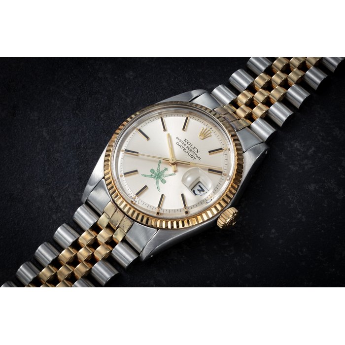 ROLEX DATEJUST REF 1601 'KHANJAR', AN ATTRACTIVE AND RARE STAINLESS STEEL AND YELLOW GOLD WRISTWATCH WITH KHANJAR DIAL CASE NUMBER: 5'054'294