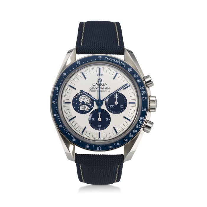 Omega OMEGA, REF. 310.32.42.50.02.001, SPEEDMASTER PROFESSIONAL “SILVER SNOOPY AWARD,” A STEEL 50 th ANNIVERSARY CHRONOGRAPH WRISTWATCH WITH DUAL-SIDED DISPLAY