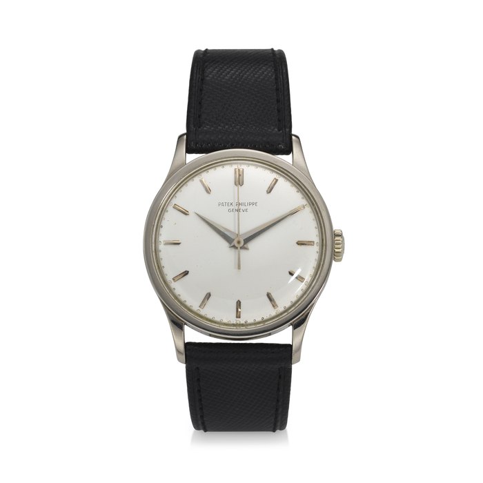 PATEK PHILIPPE, REF. 570, CALATRAVA, A FINE 18K WHITE GOLD WRISTWATCH WITH CENTER SECONDS