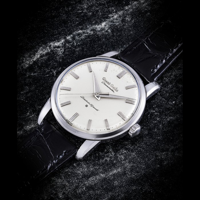 GRAND SEIKO. AN EXTREMELY RARE PLATINUM WRISTWATCH WITH SWEEP CENTRE SECONDS REF. J14070, CIRCA 1963