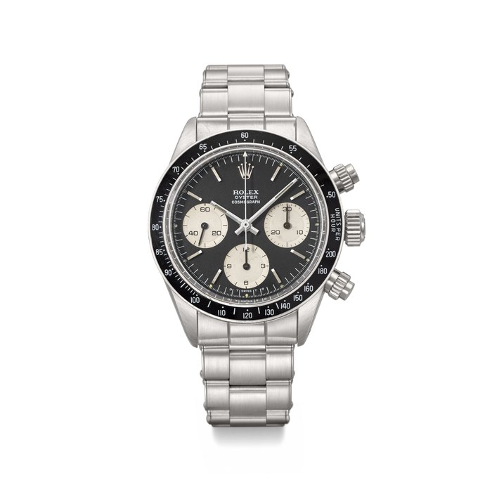 ROLEX. A SOUGHT-AFTER STAINLESS STEEL CHRONOGRAPH WRISTWATCH WITH BRACELET SIGNED ROLEX, DAYTONA MODEL, REF. 6263, CASE NO. 3'602'033, CIRCA 1974