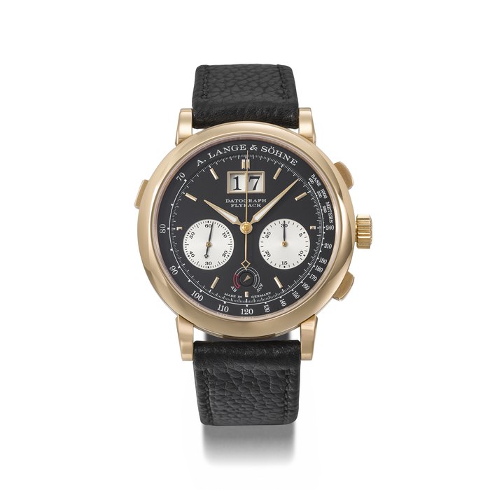 A. LANGE & SOHNE. A RARE AND HIGHLY ATTRACTIVE 18K PINK GOLD FLYBACK CHRONOGRAPH WRISTWATCH WITH OVERSIZED DATE SIGNED A. LANGE & SOHNE, DATOGRAPH FLYBACK MODEL, REF. 405.031, CASE NO. 241'708, CIRCA 2021