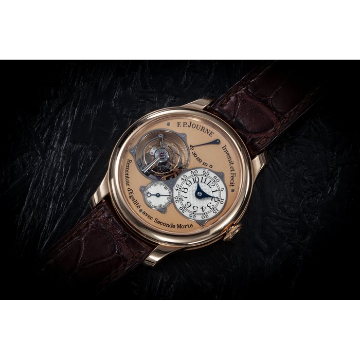 F.P. JOURNE, TOURBILLON SOUVERAIN, A FINE AND RARE GOLD MANUAL-WINDING WRISTWATCH WITH REMONTOIR D’EGALITE CASE NUMBER: 445-TN