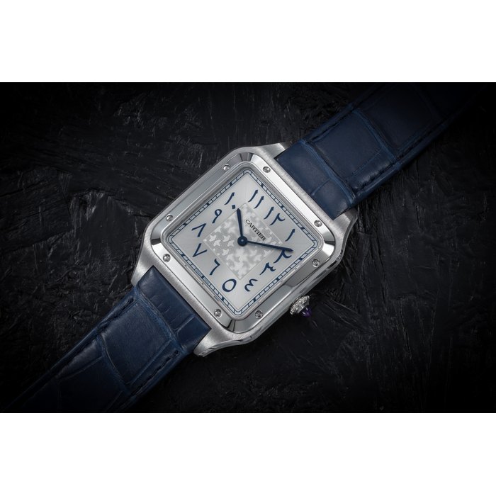 CARTIER, SANTOS DUMONT REF. 4306A, A LIMITED EDITION PLATINUM MANUAL-WINDING WRISTWATCH WITH EASTERN ARABIC NUMERALS CASE NUMBER: NO. 087/200