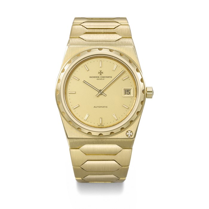 Vacheron Constantin VACHERON CONSTANTIN. A VERY RARE 18K GOLD AUTOMATIC WRISTWATCH WITH DATE AND BRACELET SIGNED VACHERON CONSTANTIN, 222 MODEL, REF. 44018/411, MOVEMENT NO. 685'576, CASE NO. 521'941, CIRCA 1981, Price & Market Data