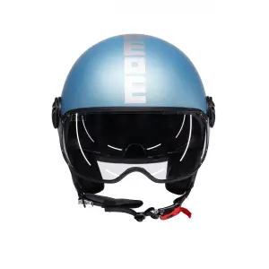 Momo Casco moto jet FGTR EVO Mono E2206 blu primavera opaco / silver