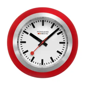 Mondaine Globe Clock, 60 mm, Red