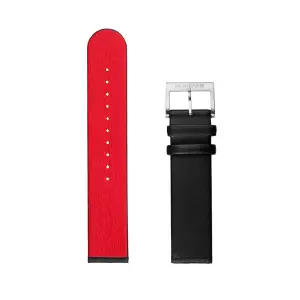 Mondaine Black/Red Genuine Leather - 20 mm