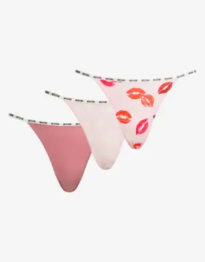 Moschino Set di 3 perizomi in microfibra